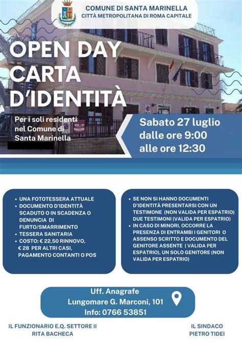 Sabato Open Day delle carte di identità a Santa Marinella Terzo