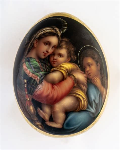 Grosses Porzellan Osterei Mit Raffaels Madonna Della Sedia Katalog