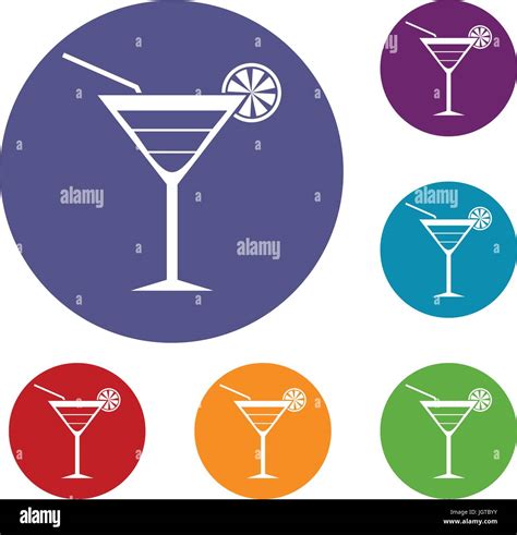 Beach Cocktail Icons Set Stock Vector Image And Art Alamy