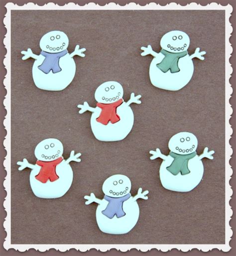 Snowman Snowmen Winter Buttons Galore Novelty Buttons 6 | Etsy