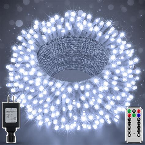 Shineshine 197FT 600LED Christmas Lights Outdoor Waterproof 8 Lighting