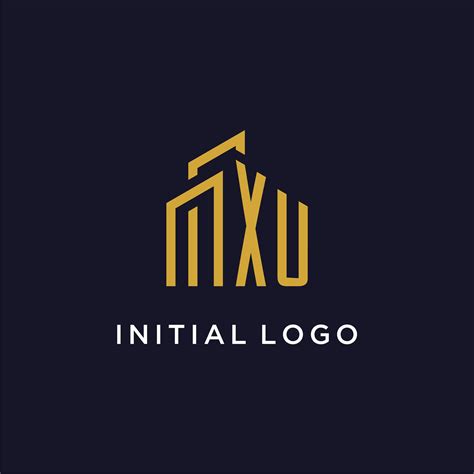 Xu Initial Monogram With Building Logo Design Vector Art At