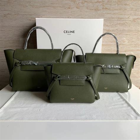 Celine Micro Belt Bag In Grained Calfskin Army Green Gsm Luxury