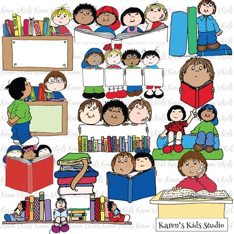 Clipart Books and Reading Clipart (Karen's Kids Clipart) | Book clip ...