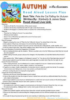 Fall Read Aloud Pete The Cat Falling For Autumn Complete Lesson Plan