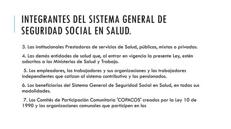 Sistema General De Seguridad Social En Salud Gsss Pptx