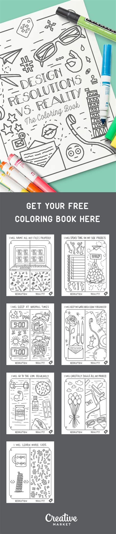 Free Coloring Book: Design Resolutions vs. Reality - Creative Market Blog