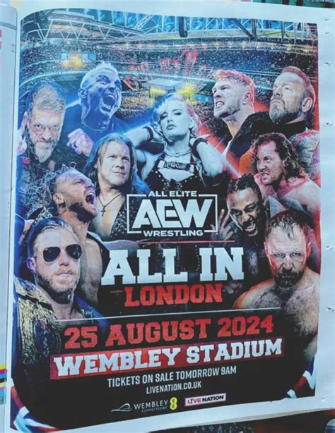 AEW ALL ELITE Wrestling 2024 All In London Newspaper Advert Clipping