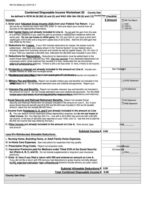 Income Tax Worksheet Templates