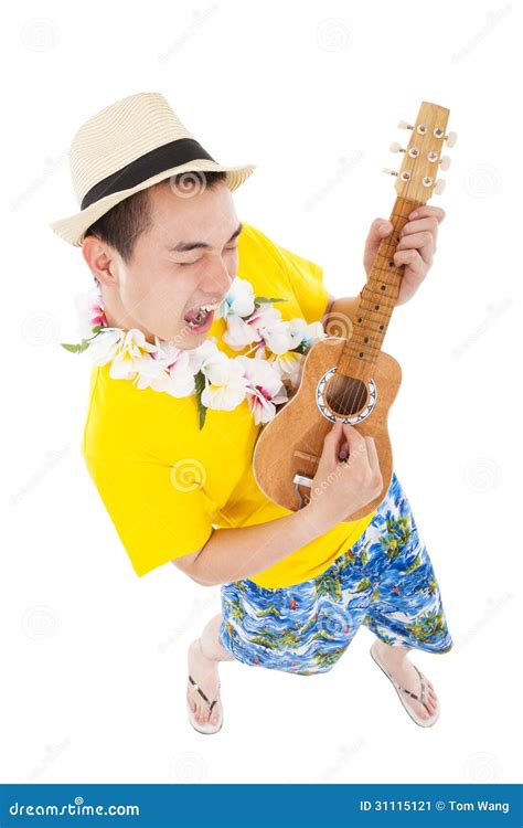 Man Playing Ukulele And Singing Stock Image Image Of Beach Charming