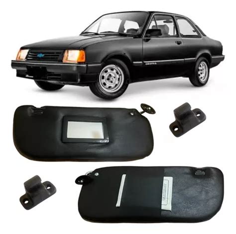 Par Quebra Sol Chevette Luxo Preto C Espelho E Bolsa Frete Gr Tis