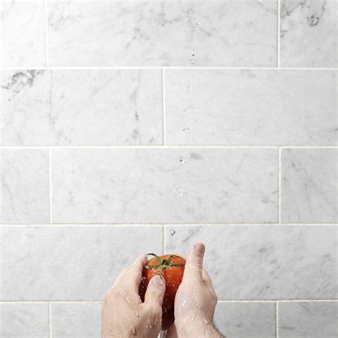 Ivy Hill Tile White Carrara 9mm Polished Marble Subway Tile Plitools