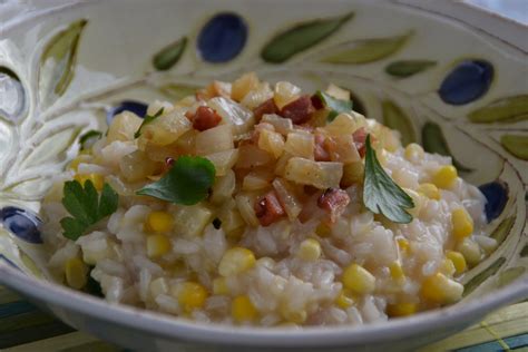 Lento Summery Corn Risotto With A Dash Of Pancetta Fennel