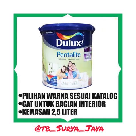 Jual CAT TEMBOK DULUX PENTALITE INTERIOR 2 5 LITER GALON WARNA