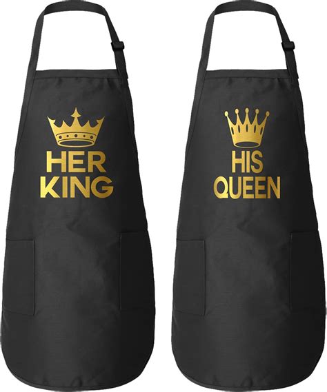 Her King And His Queen Matching Couple Aprons His Her Wedding