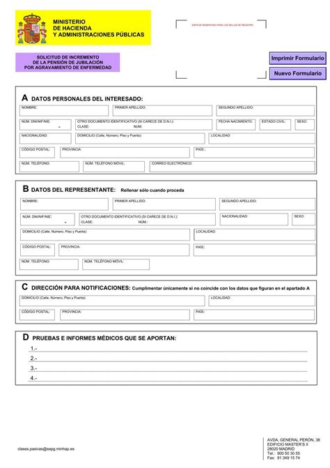 Solicitud Incremento Pensi N De Jubilacion Por Clases Pasivas