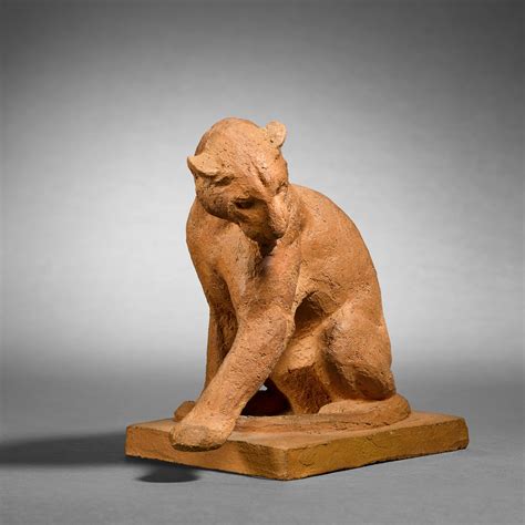 Seated Panther Grooming Sladmore Life In Bronze Sotheby S