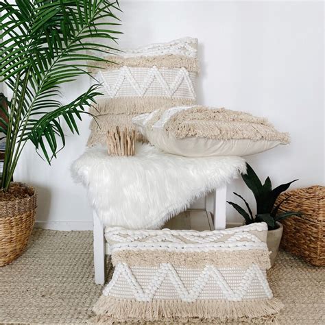 24x24 Fringe Bohemian Pillow Boho Pillow Cover Bohemian Etsy