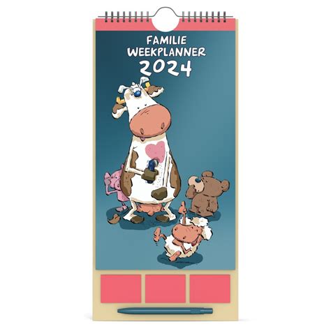 Kalender 2024 Ritstier 1 Maand Pag 21x45 Cm Familieplanner