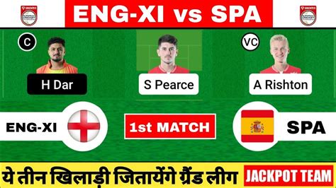 Eng Xi Vs Spa Dream11 Team Eng Xi Vs Spa Ecc T10 Eng Xi Vs Spa