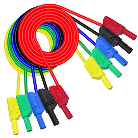 Test Leads With 4mm Safety Banana Plug Set Of 5 Colors