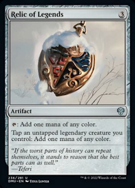 The Card For Relic Of Legendds Which Features An Image Of A Snow Globe