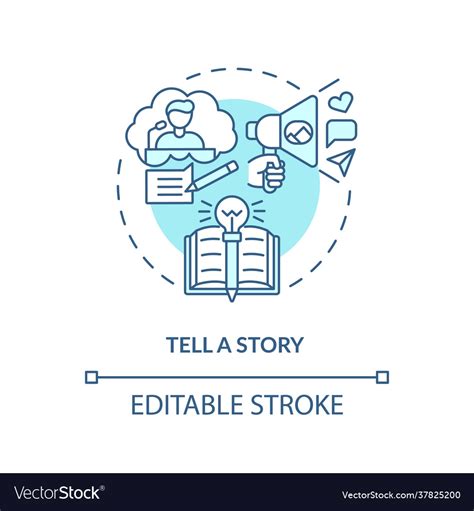 Tell Story Blue Concept Icon Royalty Free Vector Image