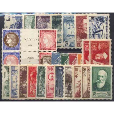 Timbres collection France Neuf1937 Année complète