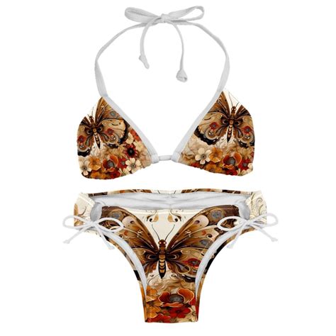 Butterfly Fission Diagram Detachable Sponge Adjustable Strap Bikini Set