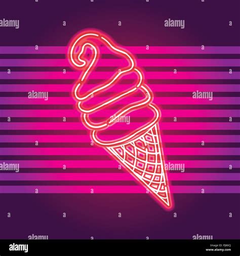 Icecream Neon Sign Stock Vector Image Art Alamy