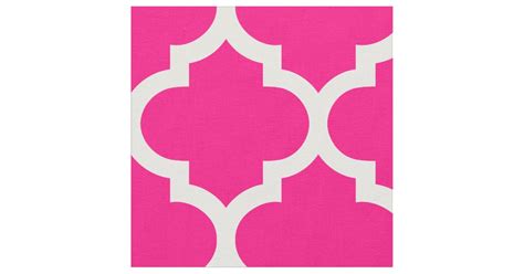 Hot Pink Moroccan Quatrefoil Trellis Fabric Uk