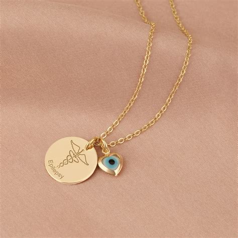 Personalized Medical ID Necklace Diabetes Necklace Medical Symbol