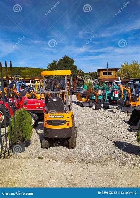 Bucharest, Romania - September 12, 2022: Mini-excavator or Tractor