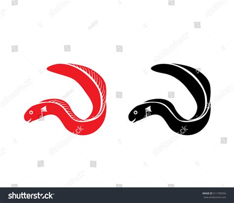 Friendly Eel Fish Icon In Silhouette Style Royalty Free Stock Vector