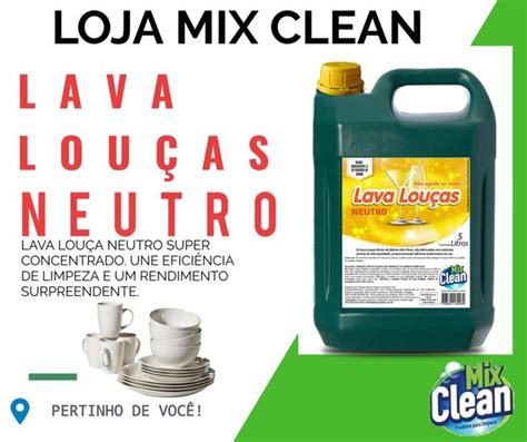 Lava Louças Neutro 5 Litros Mix Clean Detergente Magazine Luiza