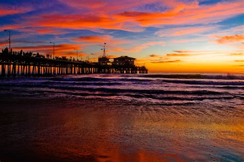 Sunset at Santa Monica Beach Pier