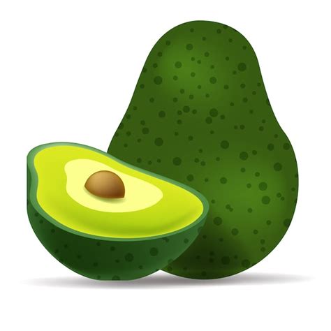 Premium Vector Realistic Vector Avocados Illustration Whole And Cut