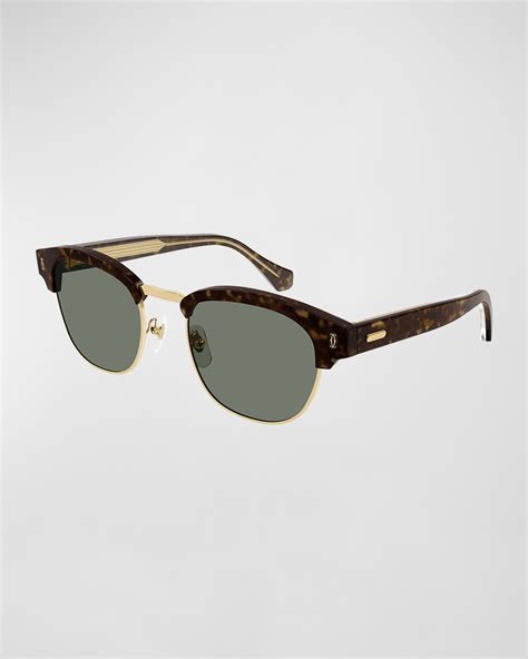 Gucci Men s Logo Plaqué Rectangle Sunglasses Neiman Marcus