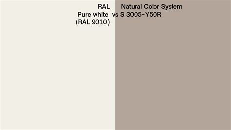 Ral Pure White Ral 9010 Vs Natural Color System S 3005 Y50r Side By