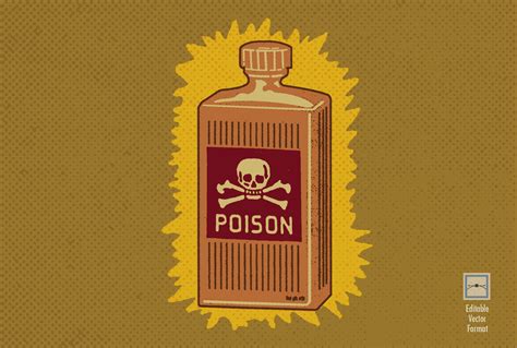 Vintage Poison Bottle Vector Texture Illustrations Creative Market