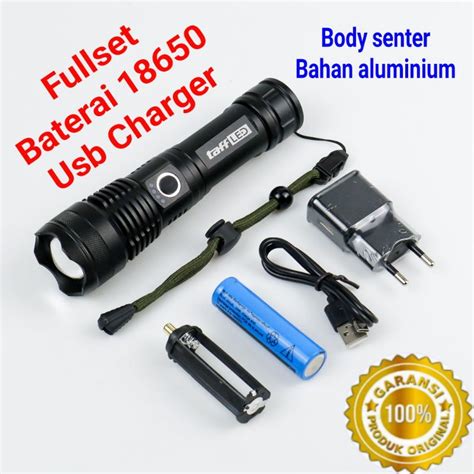 Jual Senter Led Super Terang Jarak Jauh Usb Charger Xhp With X