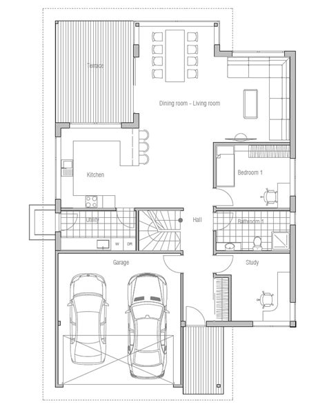 Contemporary House Plans: Modern House Plan to Narrow Lot