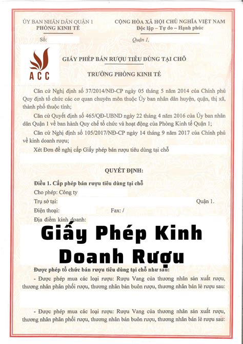 Giấy Phép Kinh Doanh Rượu Mới Nhất 2023