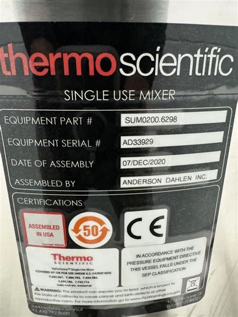 THERMO HyPerforma Single Use Mixer 200 L Jacketed Touchscreen