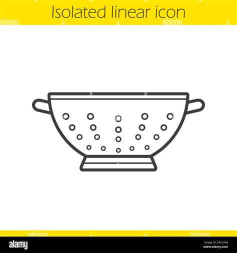 Colander Linear Icon Thin Line Illustration Strainer Contour Symbol