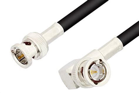 75 Ohm Bnc Male To 75 Ohm Bnc Male Right Angle Cable 12 Inch Length Using 75 Ohm Rg59 Coax Rohs