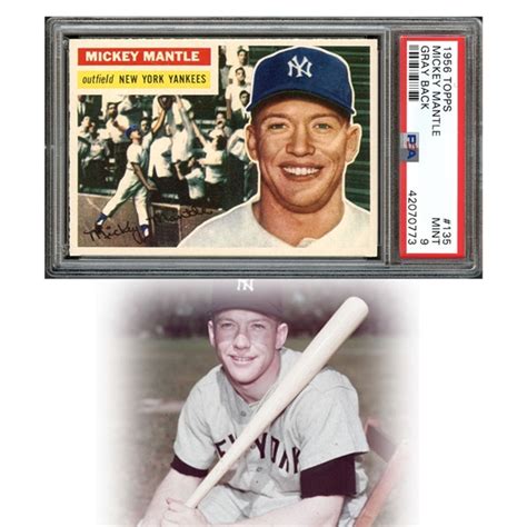 Lot Detail 1956 Topps 135 Mickey Mantle Gray Back PSA 9 MINT