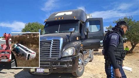 Choca tráiler a camión de pasajeros en carretera Guanajuato Dolores