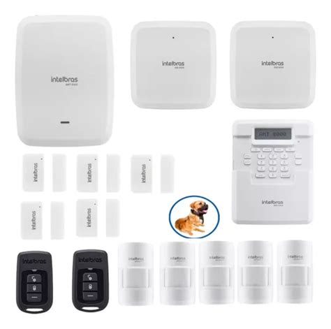 Kit Amt Alarme Intelbras Sirene Sensor Movimento Porta