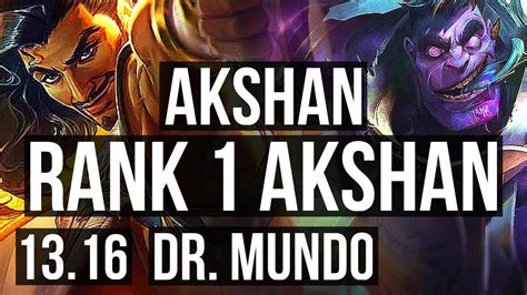 Akshan Vs Mundo Top Rank Akshan Dominating Euw